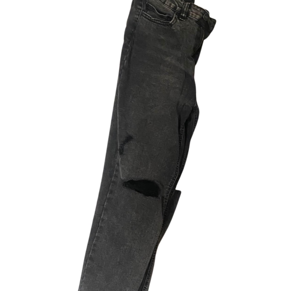 Indigo Rein High Rise Straight Leg Distressed Slightly Cropped Jeans in 9/28